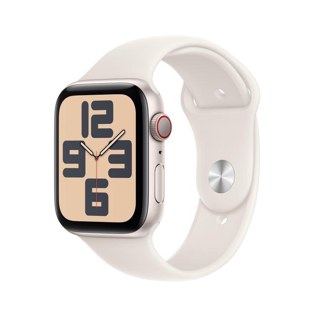  애플워치SE 44mm, GPS+Cellular (스타라이트 알루미늄, 스타라이트 스포츠밴드, S/M)-[MXGT3KH/A]