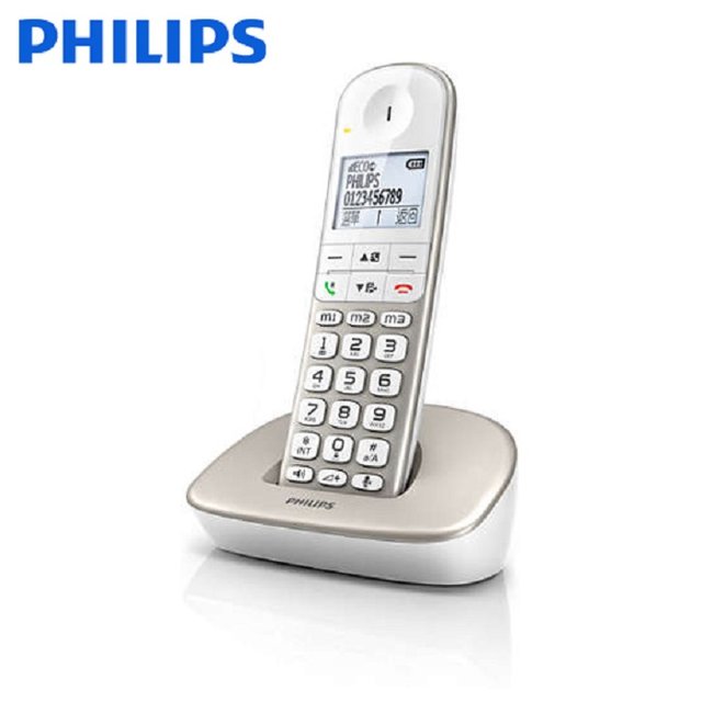필립스 1.7GHz 디지털 빅버튼 무선전화기 XL-490