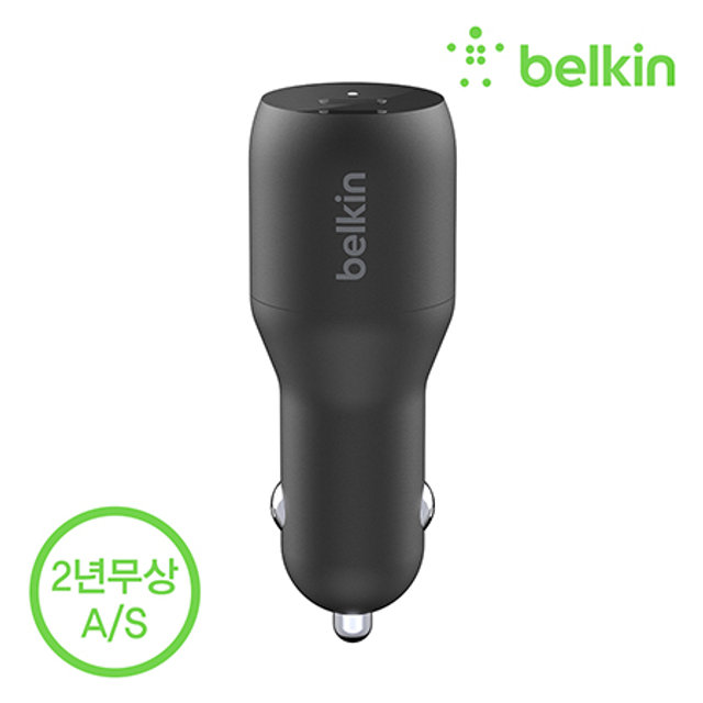 BELKIN-36W USB-C 듀얼 차량용 고속PD충전기 BELKIN-CCB002BTBK