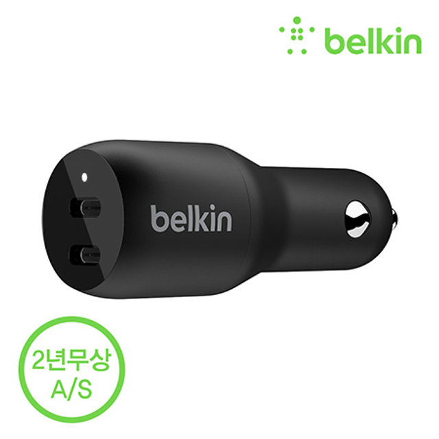 BELKIN-36W USB-C 듀얼 차량용 고속PD충전기 BELKIN-CCB002BTBK