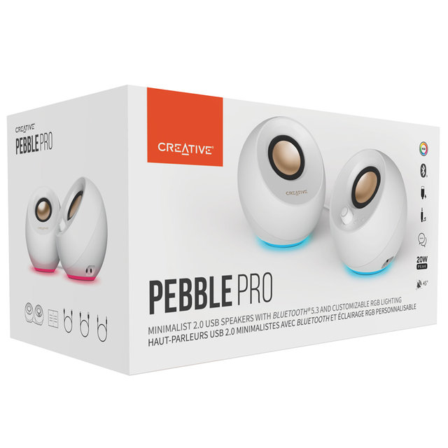 [크리에이티브] PEBBLE PRO RGB 스피커 (화이트)