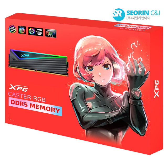[서린공식] ADATA DDR5-6000 CL30 CASTER RGB 패키지 서린 (32GB(16Gx2))