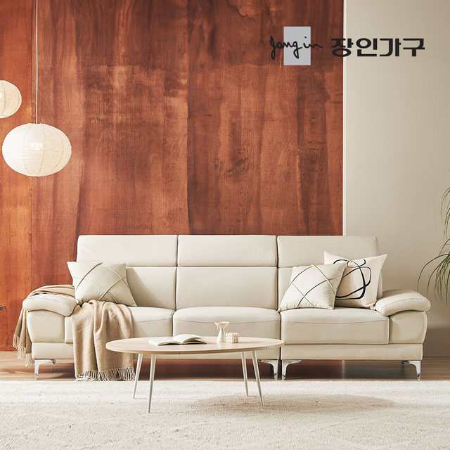 [비밀특가] 모노바 비건 실리콘 가죽 4인 소파 (스툴 미포함)