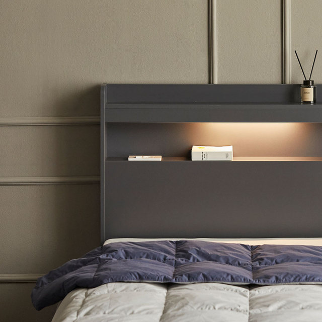 [비밀특가] 메이비 LED 직선헤드 수납 침대프레임 싱글 S (높이230)