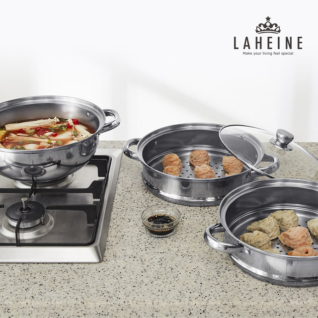 [비밀특가][라헨느] 더 퀸 포토프 스테인레스 IH 3단 찜기