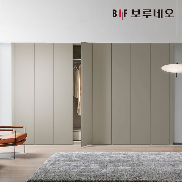 E0 히든그루브 무몰딩 붙박이장 360cm 매립형 손잡이 12자