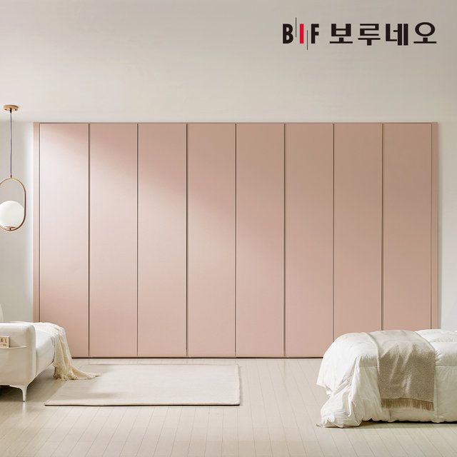 E0 히든그루브 무몰딩 붙박이장 360cm 매립형 손잡이 12자