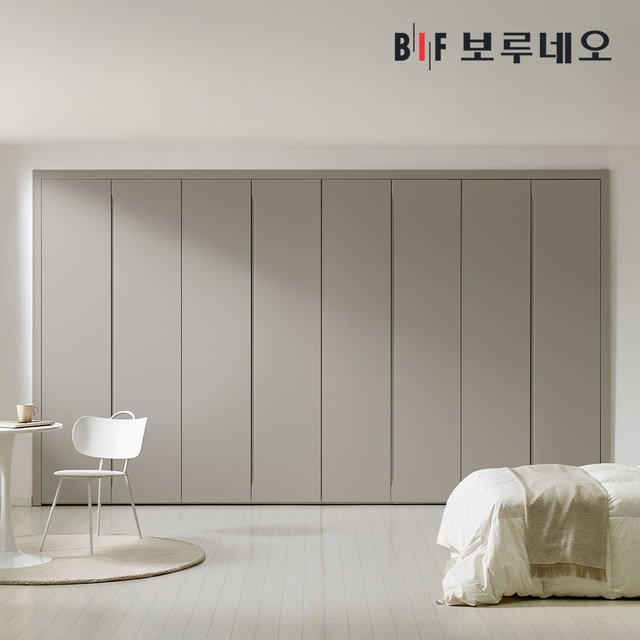 히든 여닫이 붙박이장 360cm 매립형 손잡이 12자