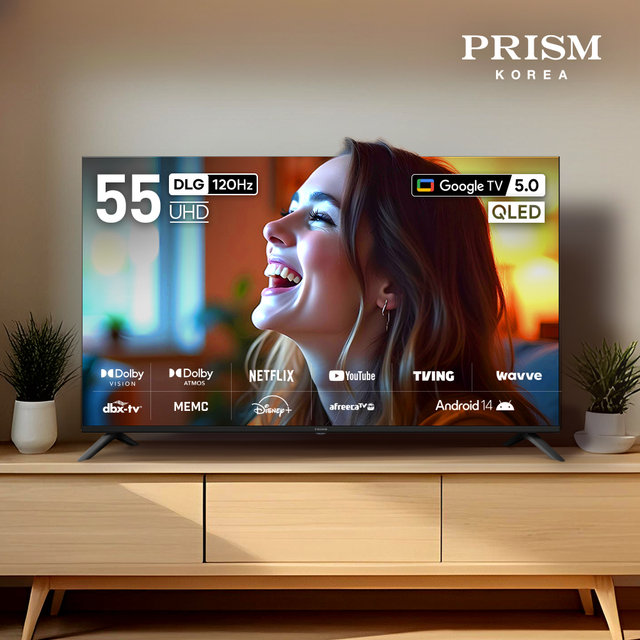 [25년형] CP55G5Q 140cm 구글5.0 스마트 4K QLED TV 120Hz 프리핫키 지원 (기사방문／벽걸이설치)