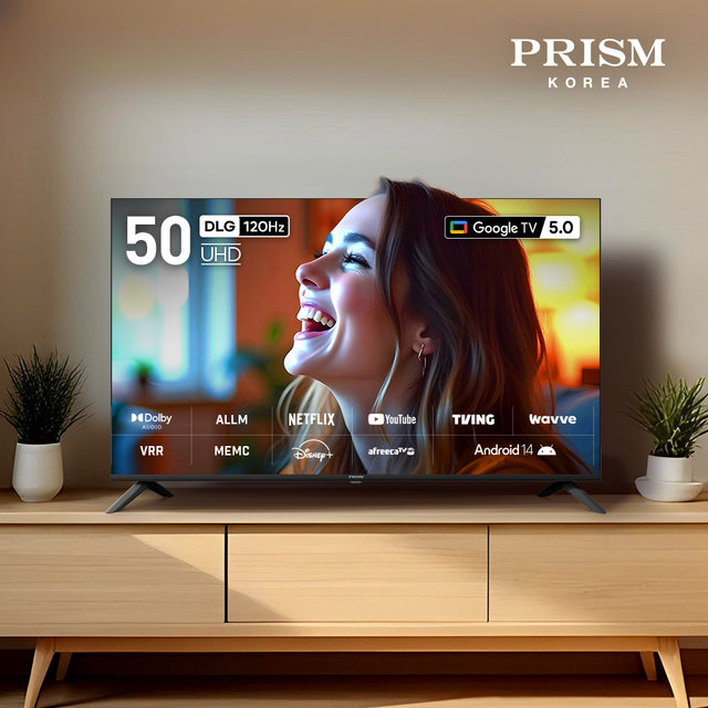 [25년형] CP50G5 127cm 구글5.0 스마트 4K UHD TV 120Hz 프리핫키 지원 (직배송／자가설치)