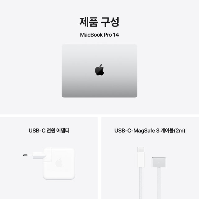 맥북 프로 14 M4, 10코어 CPU, 10코어 GPU, 16GB RAM, 512GB SSD - 실버 [MW2W3KH/A]