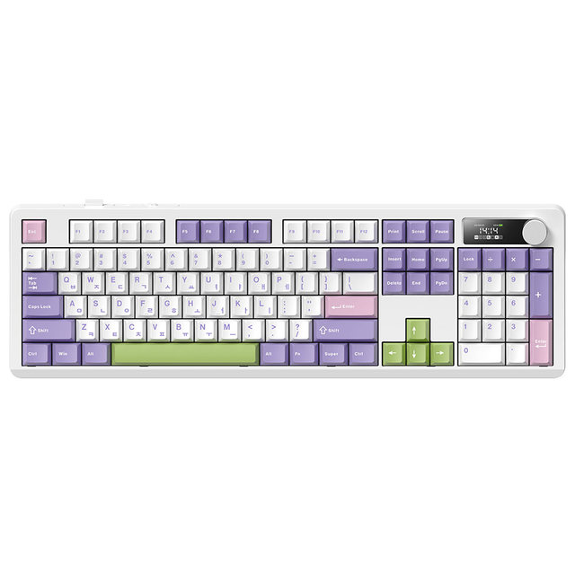 아콘 archon AK74 104키 유무선 기계식 키보드 노브 / LCD / 풀배열 마카롱_히야신스축 V1