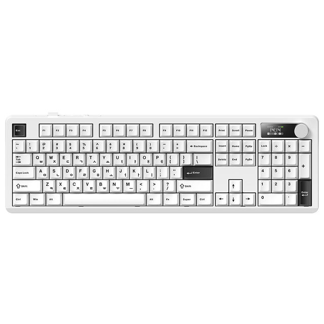 아콘 archon AK74 104키 유무선 기계식 키보드 노브 / LCD / 풀배열 B&W_히야신스V1