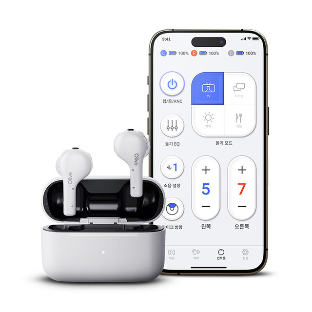올리브에어 의료기기 인증 충전식 블루투스 보청기