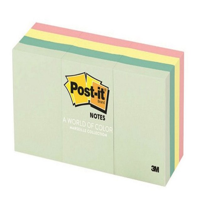 포스트잇 653-AST(파스텔4색 총1200장 34.9x47.6mm)