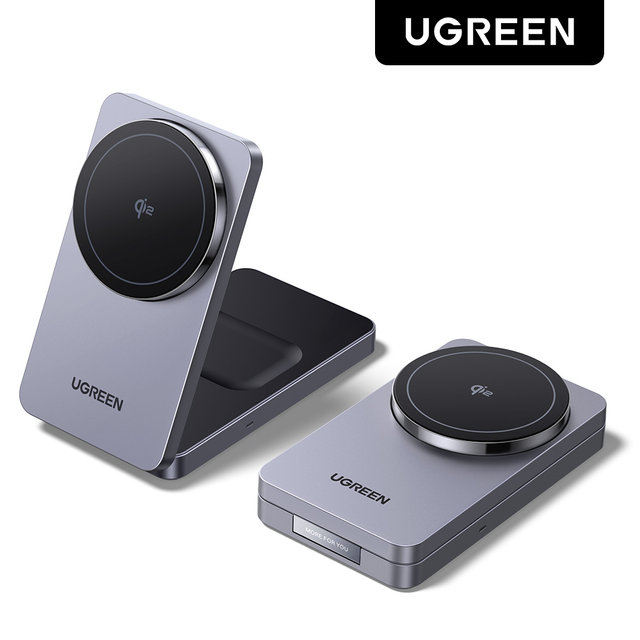 유그린 맥세이프 Qi2 무선 고속 폴더블 2in1 15W 충전기 W706