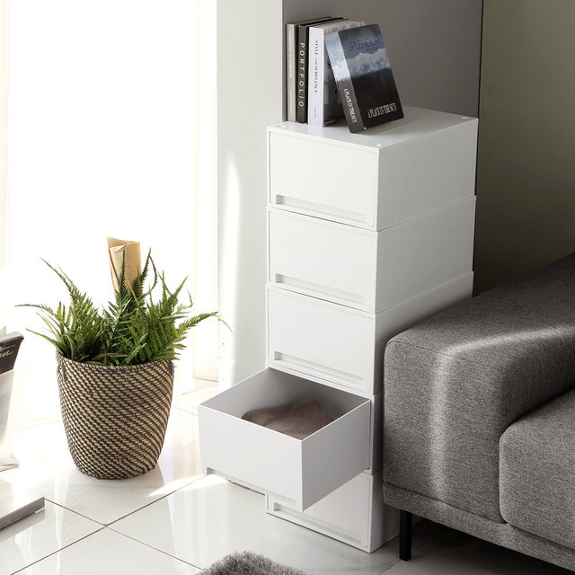 [위즈홈] 밀크비 틈새 수납 서랍장 /와이드