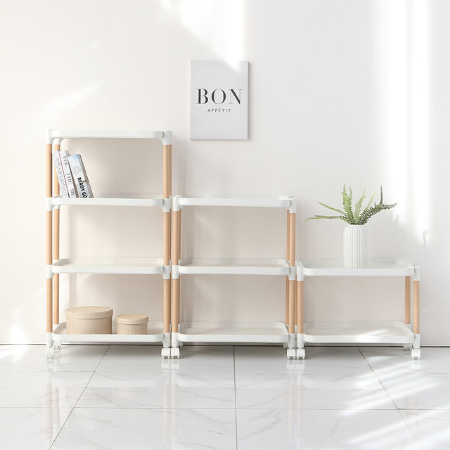 [위즈홈] 이동식 우디안 트롤리 수납 선반 /2단