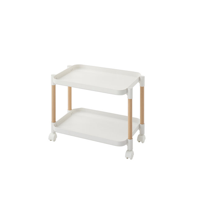 [위즈홈] 이동식 우디안 트롤리 수납 선반 /2단