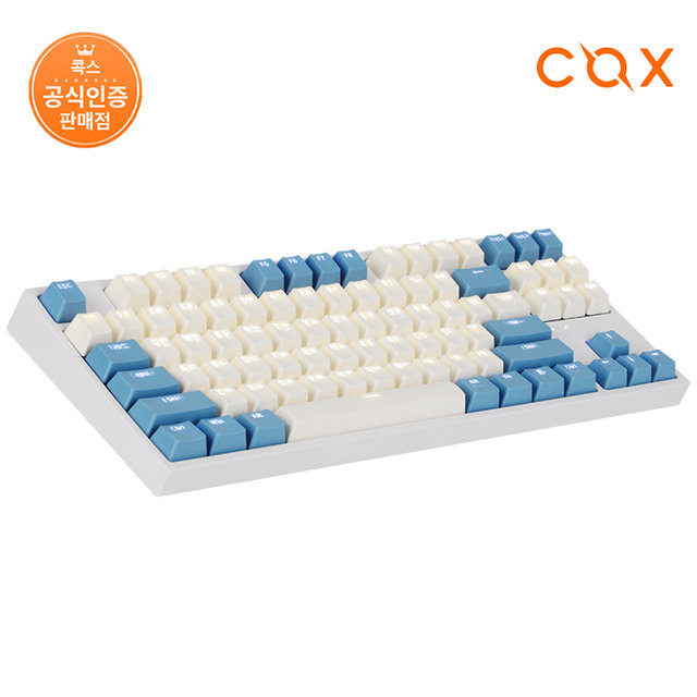 COX CK87 크림블루 게이트론 LED 게이밍 기계식키보드 크림블루