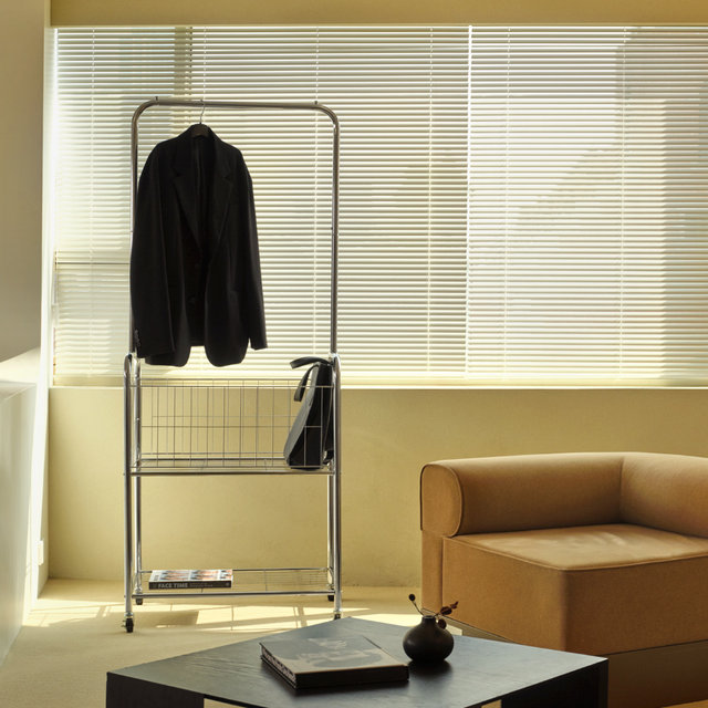 바인 이동식 수납 행거 (화이트/크롬)