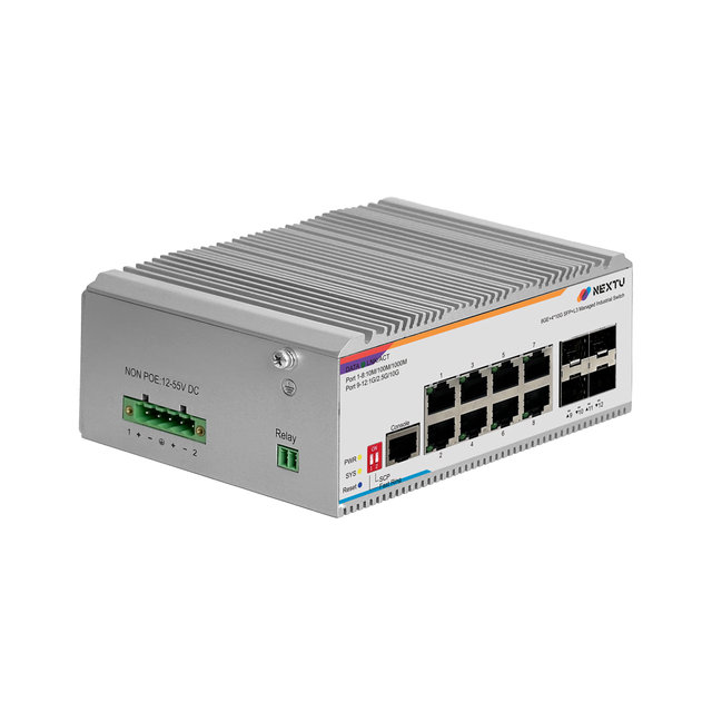 넥스트유 스요등 8748MDTL3-10G 산업용 8포트 1G TP+ 10G 4SFP+ L3 스위치허브