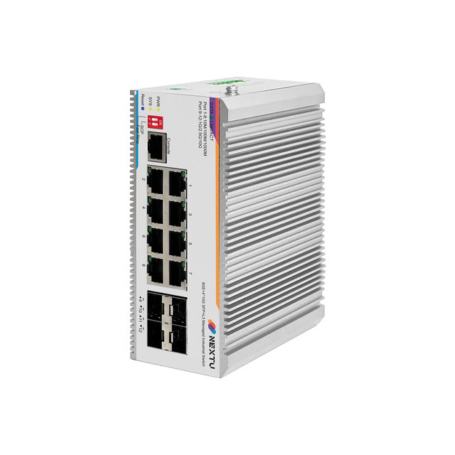 넥스트유 스요등 8748MDTL3-10G 산업용 8포트 1G TP+ 10G 4SFP+ L3 스위치허브