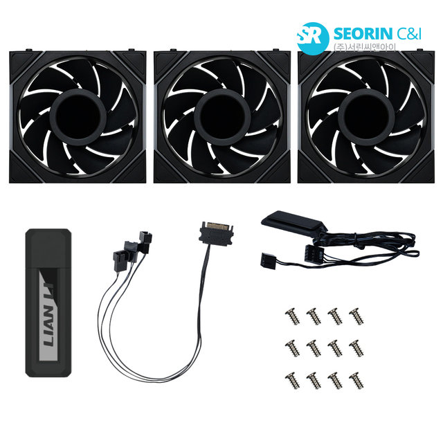 [서린공식] LIAN LI UNI FAN TL Wireless LCD 120 리버스 블랙 3팩