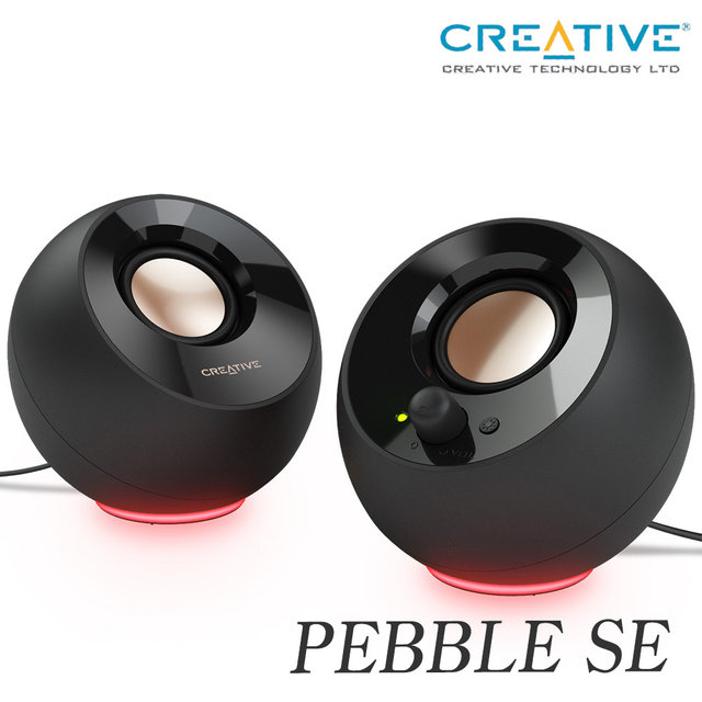 Creative 크리에이티브 PEBBLE SE BLACK RGB 2채널 C타입 PC 스피커 블랙