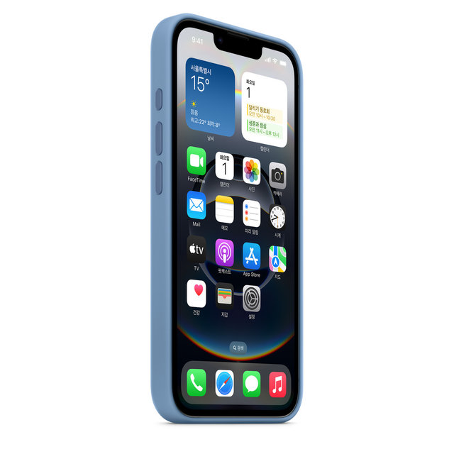 아이폰16e 실리콘 케이스 (윈터 블루) - [MD3Q4FE/A]