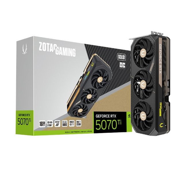 ZOTAC GAMING 지포스 RTX 5070 Ti SOLID OC D7 16GB 그래픽카드