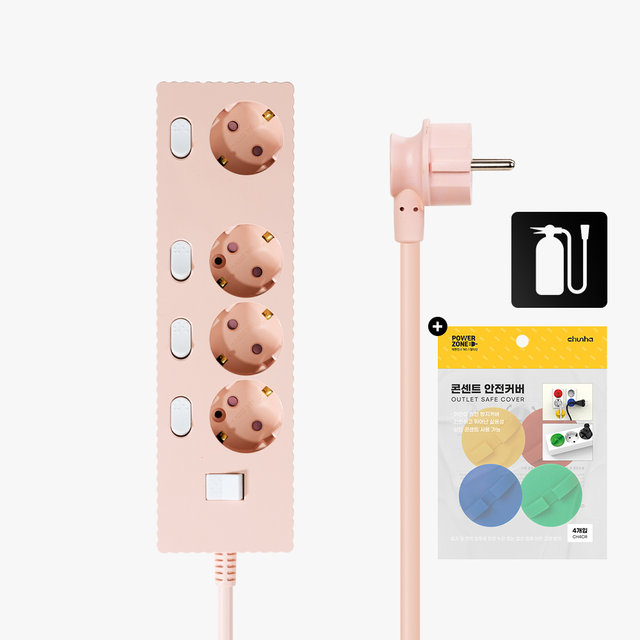 국산 프리미엄 자동소화 고용량 웨이브 개별스위치 멀티탭 4구 1.5m