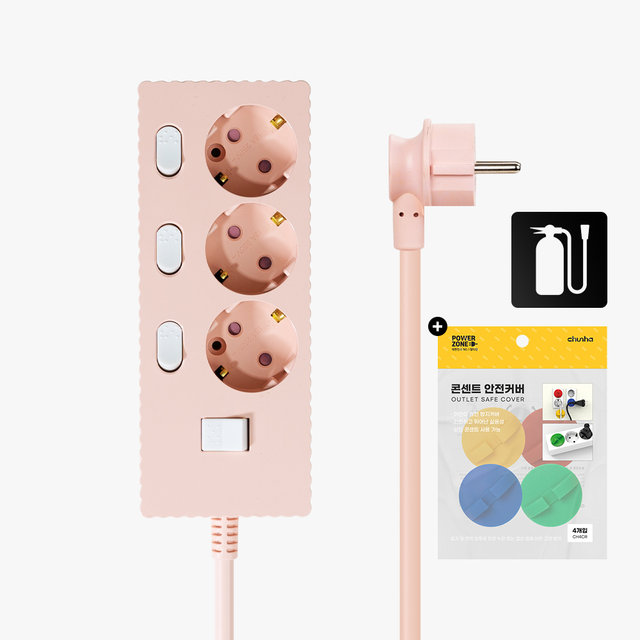 국산 프리미엄 자동소화 고용량 웨이브 개별스위치 멀티탭 3구 50cm