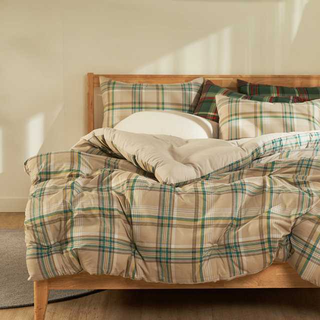 빈티지 체크 마이크로워싱 침구 차렵이불 Q