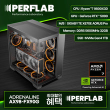 PERFLAB 라이젠7 9800X3D RTX 5090 32GB 32GB 1TB 게이밍 컴퓨터 데스크탑 조립 PC