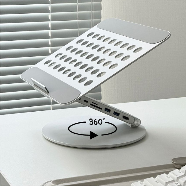 리카틸 X5 Pro 노트북 맥북 거치대 8in1 HUB 360도 회전 거치대