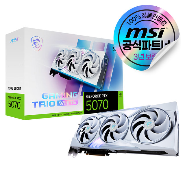 MSI 지포스 RTX 5070 게이밍 트리오 OC 화이트 D7 12GB 트라이프로져4