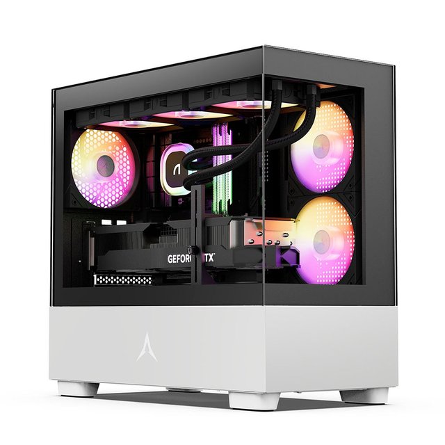 [앱코] U40M 블랙화이트 웨일샤크 ARGB BTF PC 케이스 고성능 쿨링 시스템