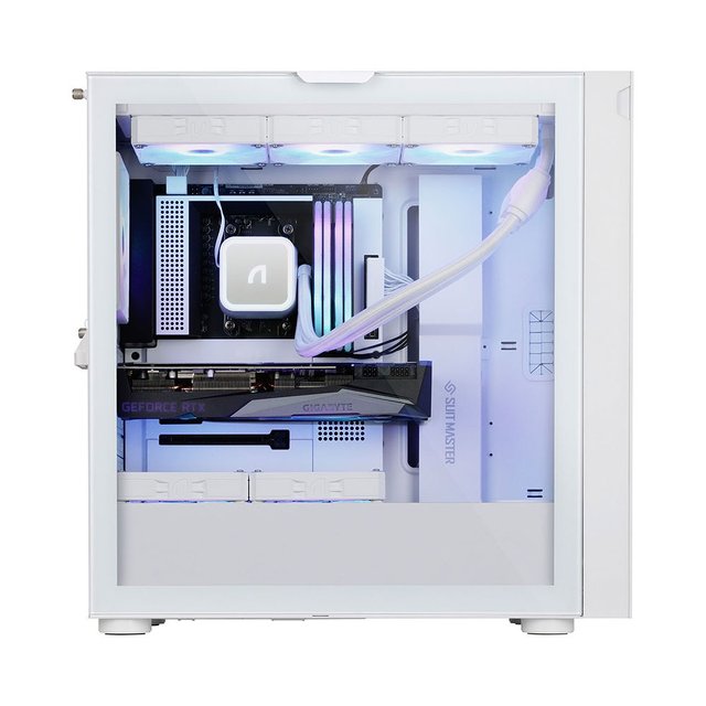[앱코] M2000 화이트 NOVA ARGB 강화유리 케이스 미들타워 RGB 튜닝
