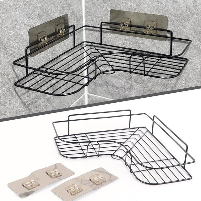 부착식 모서리선반 욕실 주방 철제선반 코너 철제선반