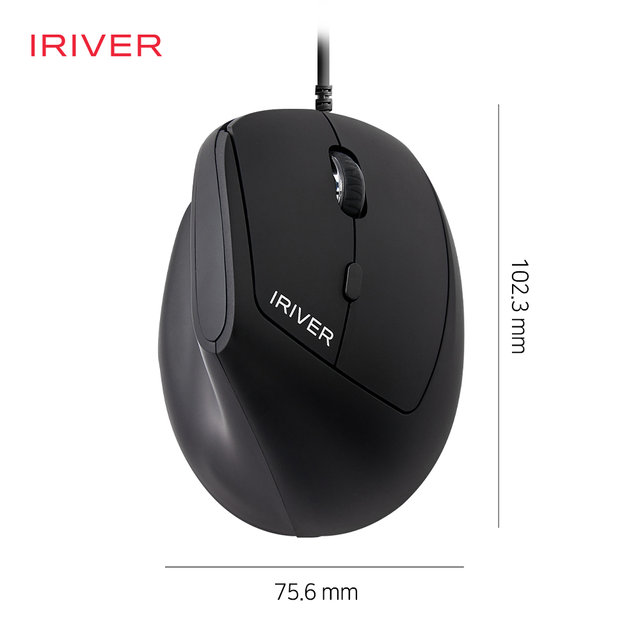 아이리버 항균처리 컴팩트 EV100 인비저블 인체공학 무소음 유선 버티컬 마우스