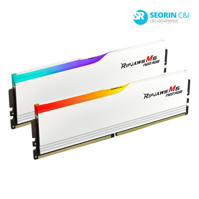 [서린공식] 지스킬 DDR5-6000 CL36 RIPJAWS M5 NEO RGB 화이트 패키지 (32GB(16Gx2))