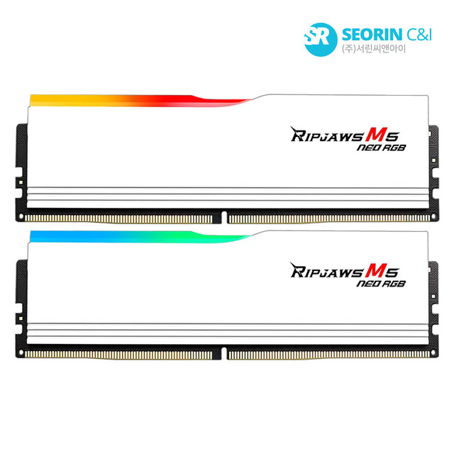 [서린공식] 지스킬 DDR5-6000 CL36 RIPJAWS M5 NEO RGB 화이트 패키지 (32GB(16Gx2))