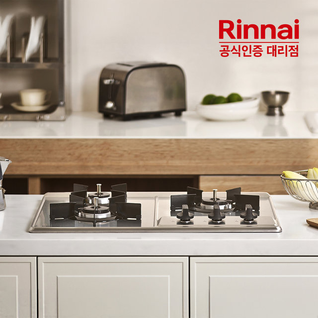 [전국설치]린나이 고화력 3구 빌트인 가스쿡탑 INBS301DJ 실버 가스레인지 2025년형 HM