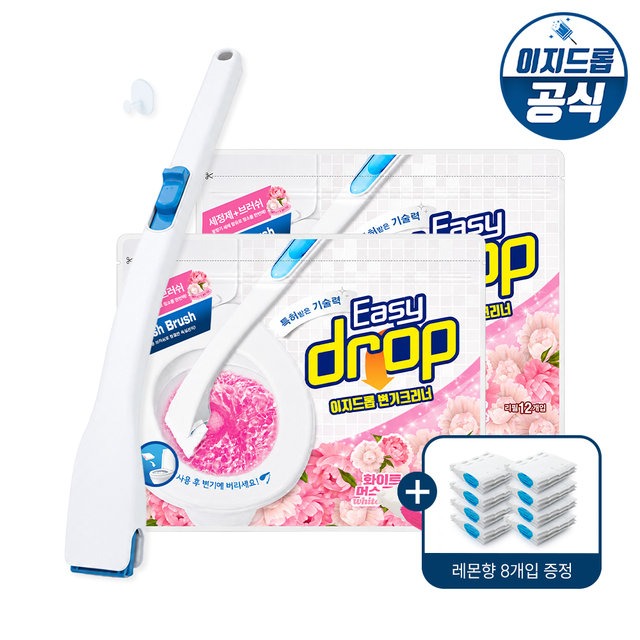 변기크리너 핸들 1개 + 리필 2팩(24개입) + 8개입증정
