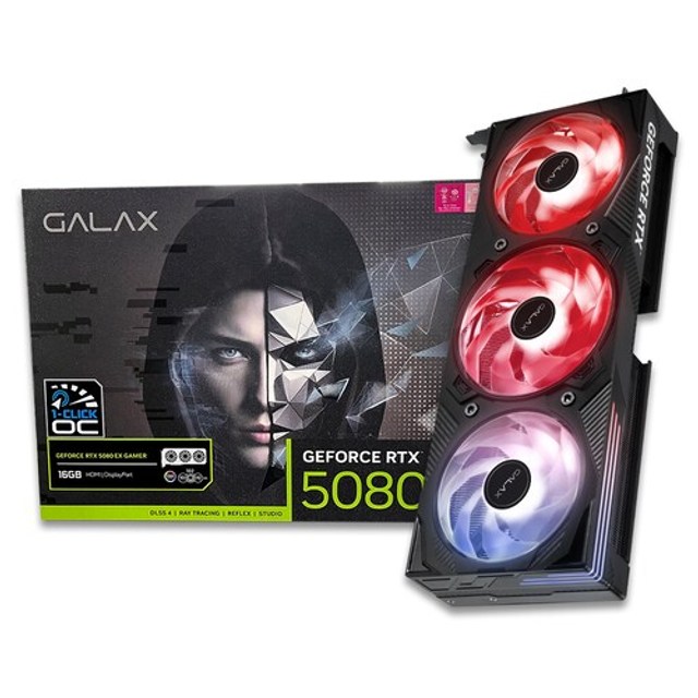 갤럭시 GALAX 지포스 RTX 5080 EX GAMER BLACK OC D7 16GB_G
