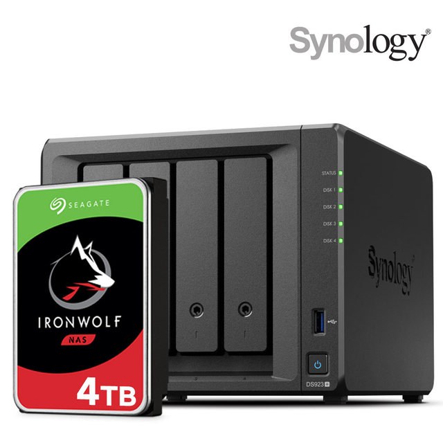 시놀로지 나스 DS923+4Bay NAS 아이언울프 4TBX1 하드디스크 합본