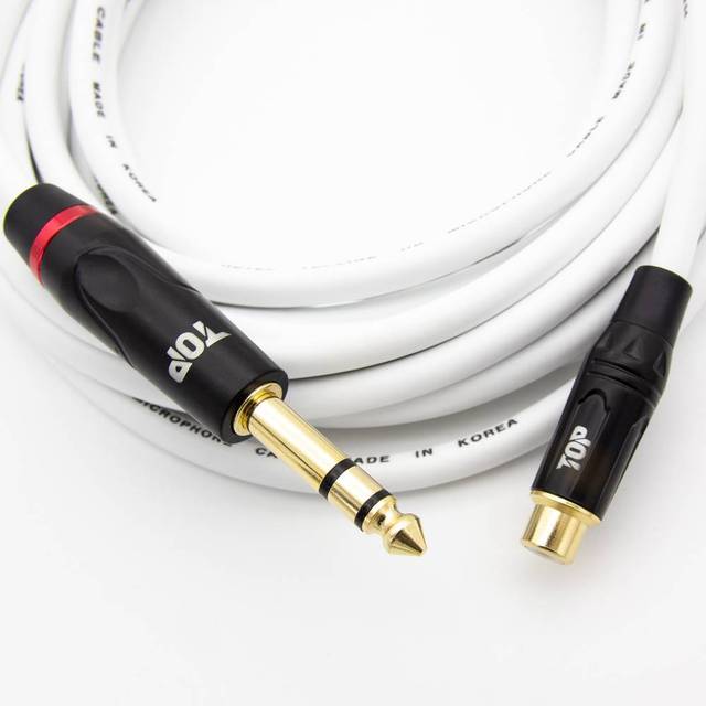 HDTOP 국산 RCA 암 TO 5.5 스테레오 케이블 화이트 3M HT-TP1042
