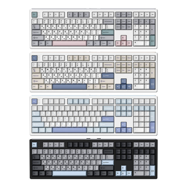 archon AK68 108키 유무선 블루투스 기계식 키보드 블루오션, 크림치즈