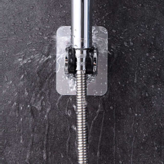 접착식 각도조절 샤워기 거치대 실버